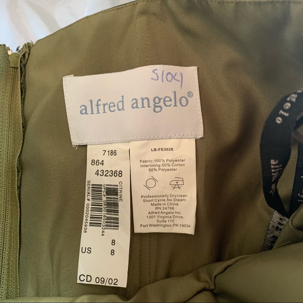 Alfred Angelo Green Floor Length Taffeta Evening Gown Size 8 - Picture 9 of 16